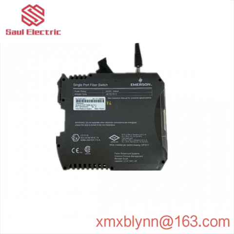 EMERSON KJ1710X1-BA1: Single Port Fiber Switch for Industrial Control Systems